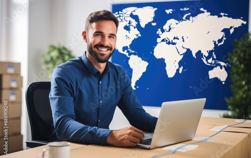 Smiling freight forwarder i...