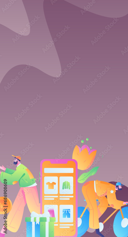 Festive Shopping E-Commerce Online Shopping People Flat Vector Concept Operation Hand Drawn Illustration
Festive Shopping E-Commerce Online Shopping People Flat Vector Concept Operation Hand Drawn Illustration