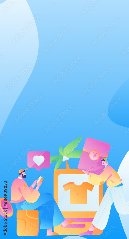 Festive Shopping E-Commerce Online Shopping People Flat Vector Concept Operation Hand Drawn Illustration
Festive Shopping E-Commerce Online Shopping People Flat Vector Concept Operation Hand Drawn Illustration