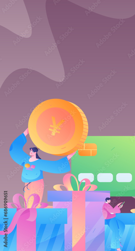 Festive Shopping E-Commerce Online Shopping People Flat Vector Concept Operation Hand Drawn Illustration
Festive Shopping E-Commerce Online Shopping People Flat Vector Concept Operation Hand Drawn Illustration
