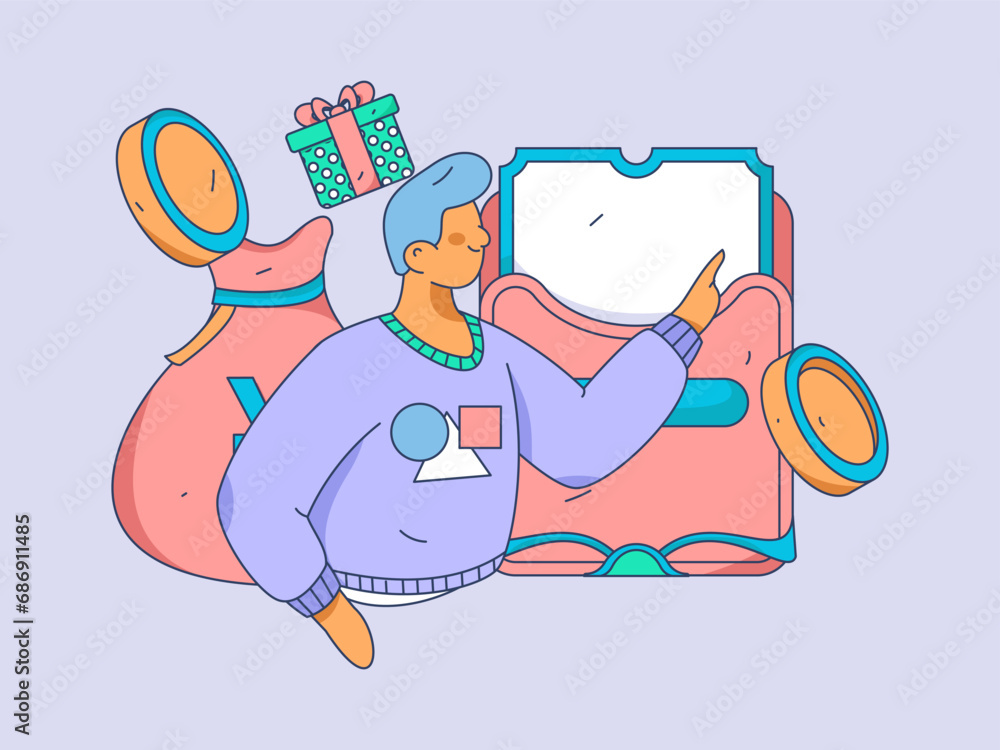 Festive Shopping E-Commerce Online Shopping People Flat Vector Concept Operation Hand Drawn Illustration
Festive Shopping E-Commerce Online Shopping People Flat Vector Concept Operation Hand Drawn Illustration