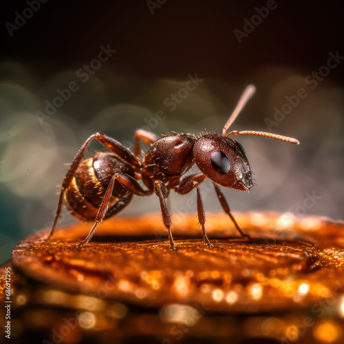 Charcoal Ant Majesty: Copper Coin Reflection