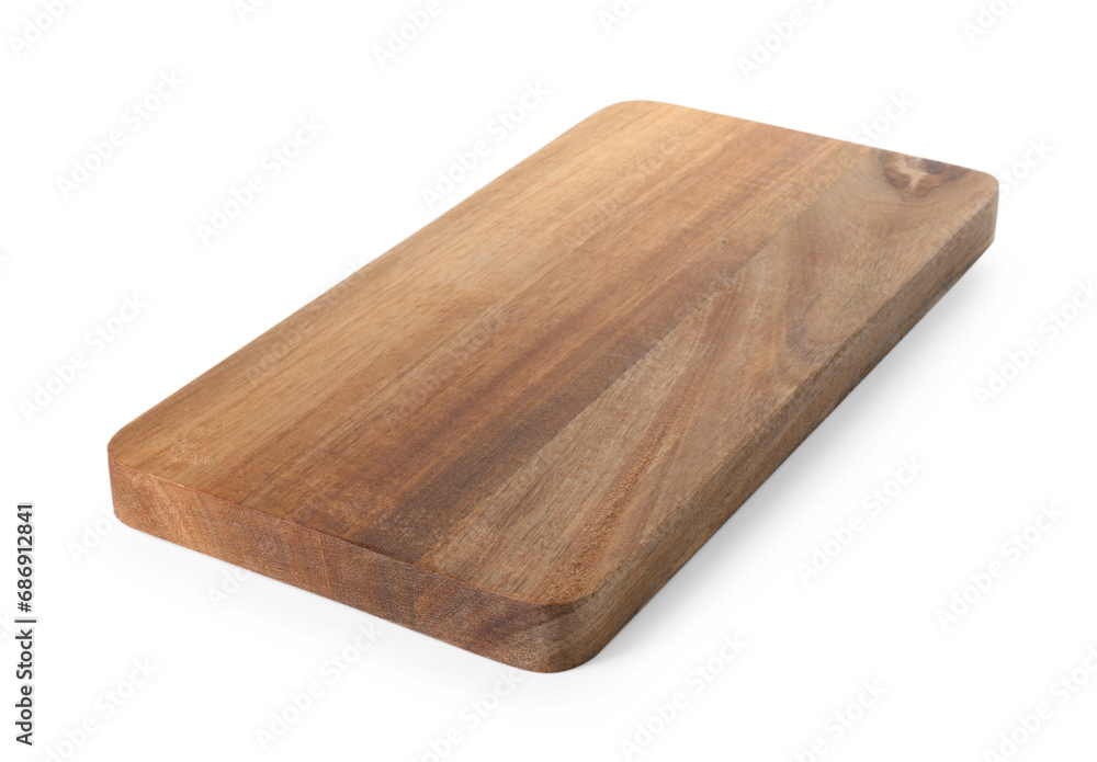 One wooden cutting board isolated on white