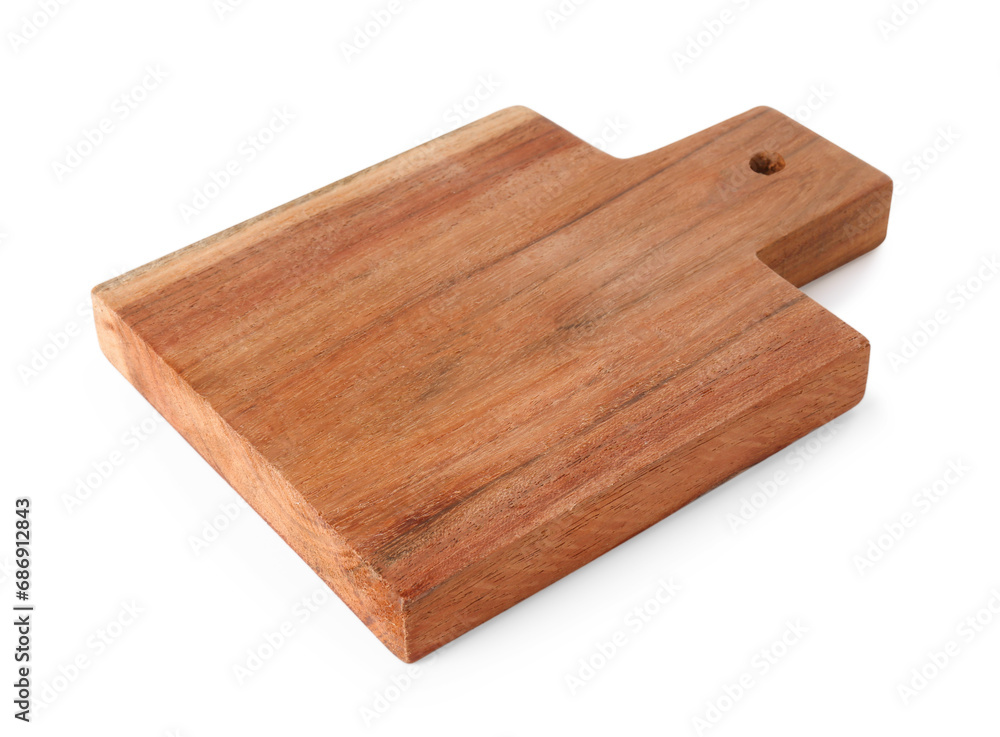 One wooden cutting board isolated on white