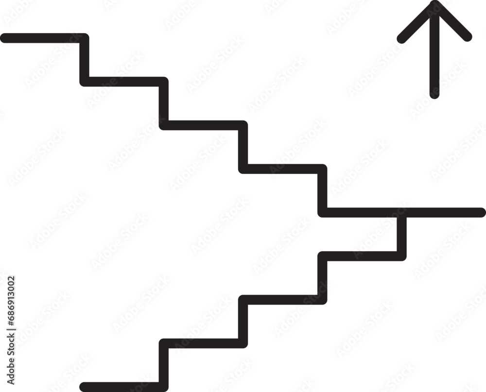 Fototapeta premium stairs up icon. simple line vector