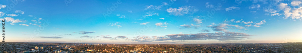 Aerial view of Central Luton City of England During Sunset Time Aerial view of Central Luton City of England During Sunset Time
