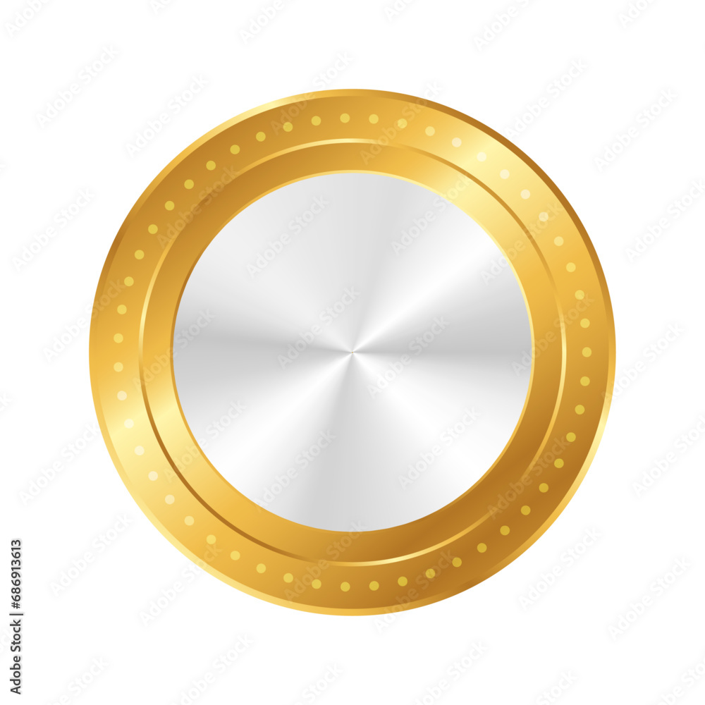 Naklejka premium Vector empty golden badge on white background