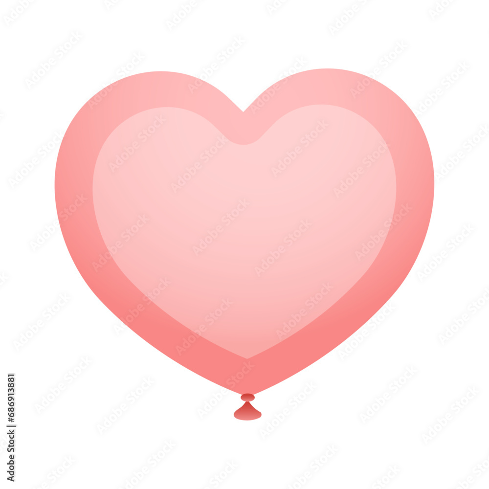 Vector shiny red heart on white background