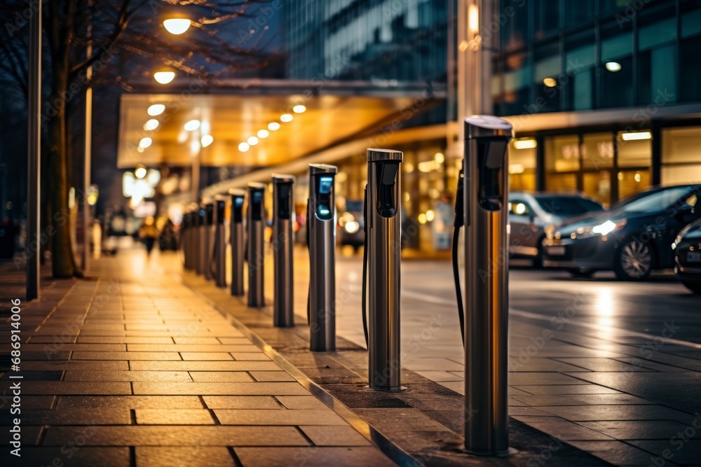 Electric Car Chargers in Urban Environment Electric Car Chargers in Urban Environment