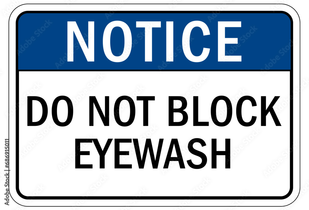 Eye wash station sign