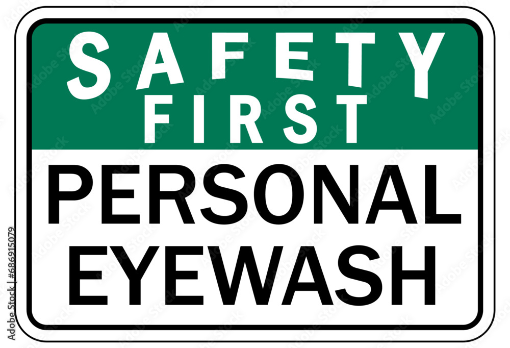 Eye wash station sign