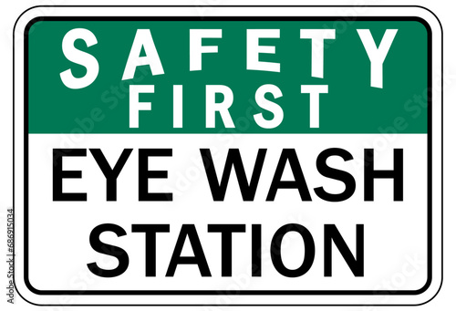 Eye wash station sign