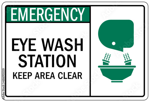 Eye wash station sign