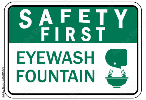 Eye wash station sign