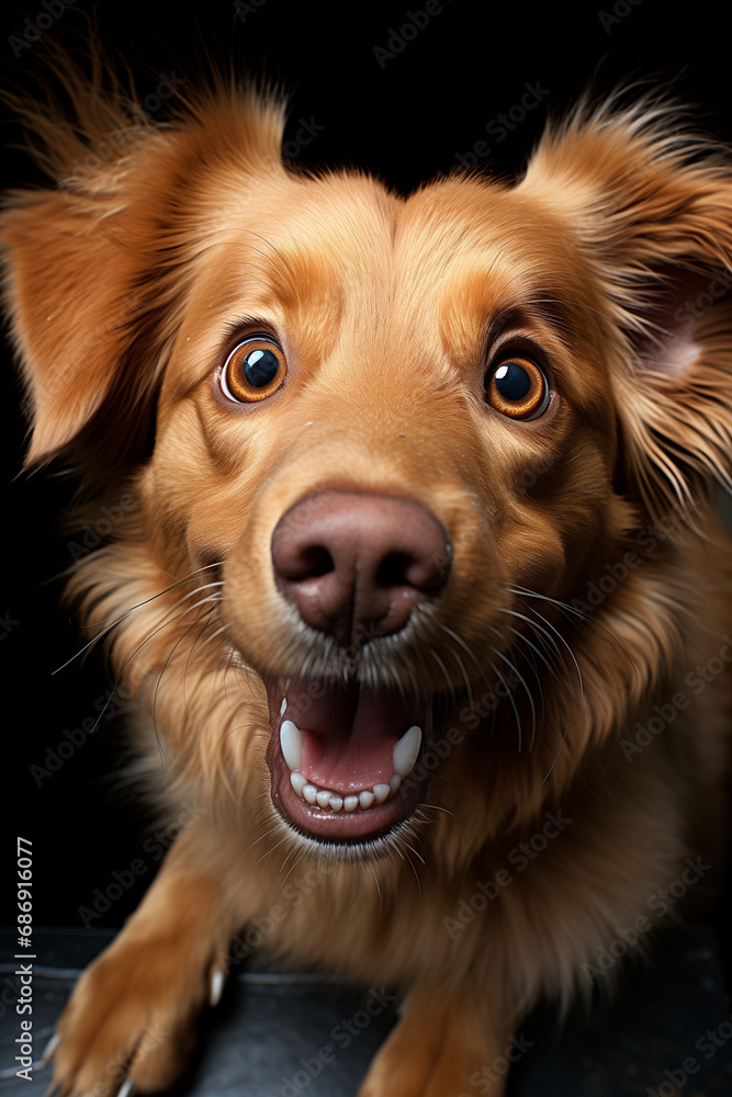 A portrait of a cute dog with simple, plain background. Generative AI. A portrait of a cute dog with simple, plain background. Generative AI.