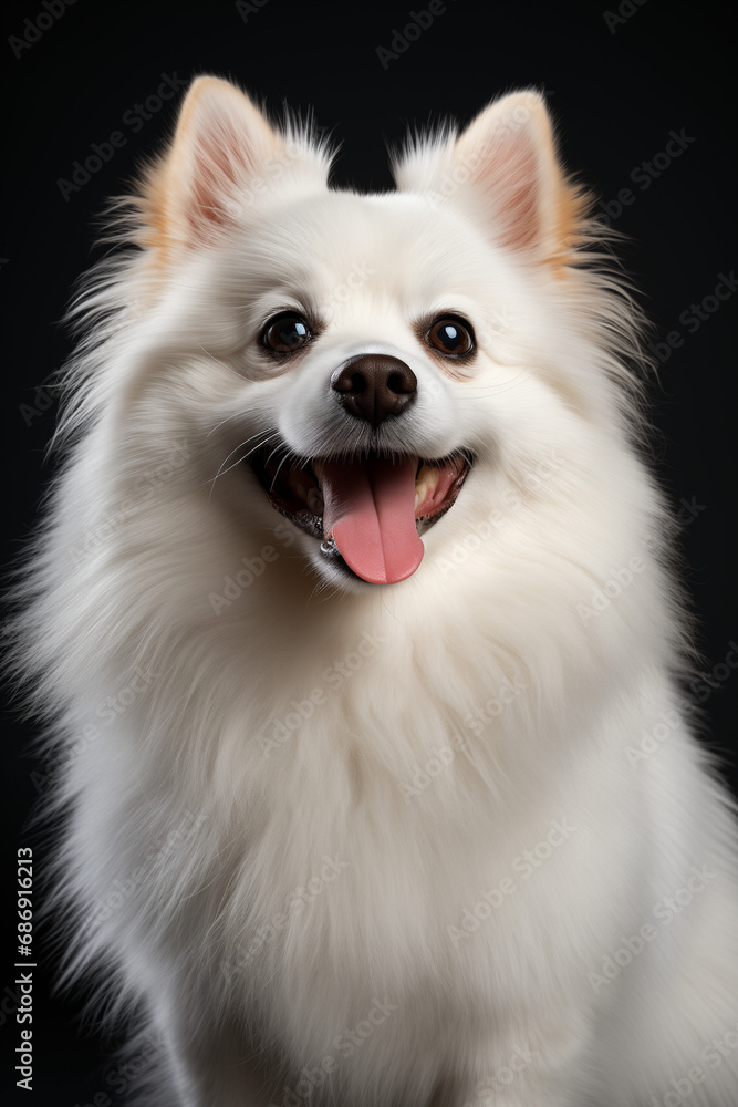 A portrait of a cute dog with simple, plain background. Generative AI. A portrait of a cute dog with simple, plain background. Generative AI.