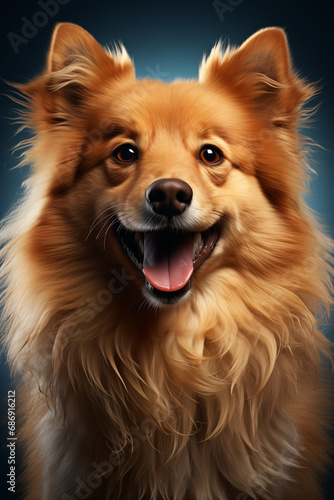 A portrait of a cute dog with simple, plain background. Generative AI.  © Elle Arden 