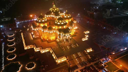 Swaminarayan Akshardham mandir at New Delhi Aerial view photo
