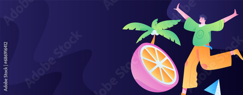 People exercising healthy running vector internet operation illustration
