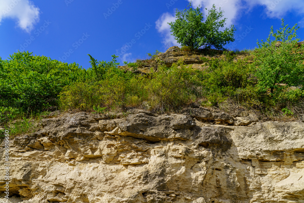 Rocky nature. Background with selective focus and copy space