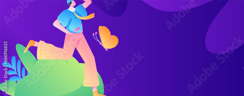 People exercising healthy running vector internet operation illustration
