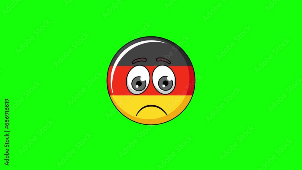 Frowning face animation of flag of germany emoticon emoji Frowning face animation of flag of germany emoticon emoji