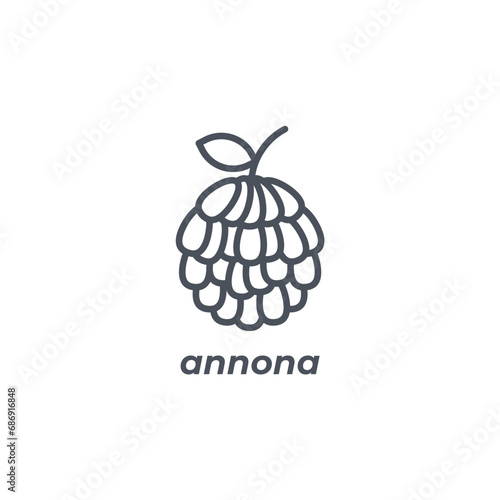 Vector sign of the annona symbol isolated on a white background. icon color editable.