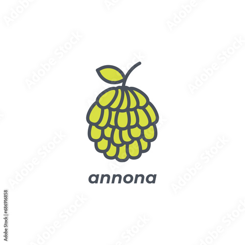 Vector sign of the annona symbol isolated on a white background. icon color editable.