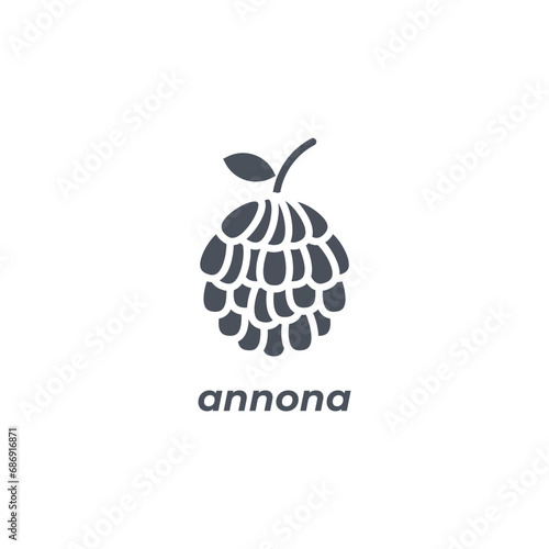 Vector sign of the annona symbol isolated on a white background. icon color editable.