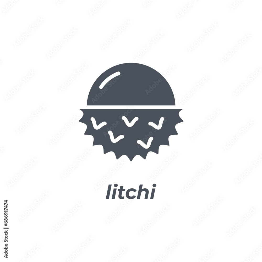Vector sign of the litchi symbol isolated on a white background. icon color editable. Vector sign of the litchi symbol isolated on a white background. icon color editable.