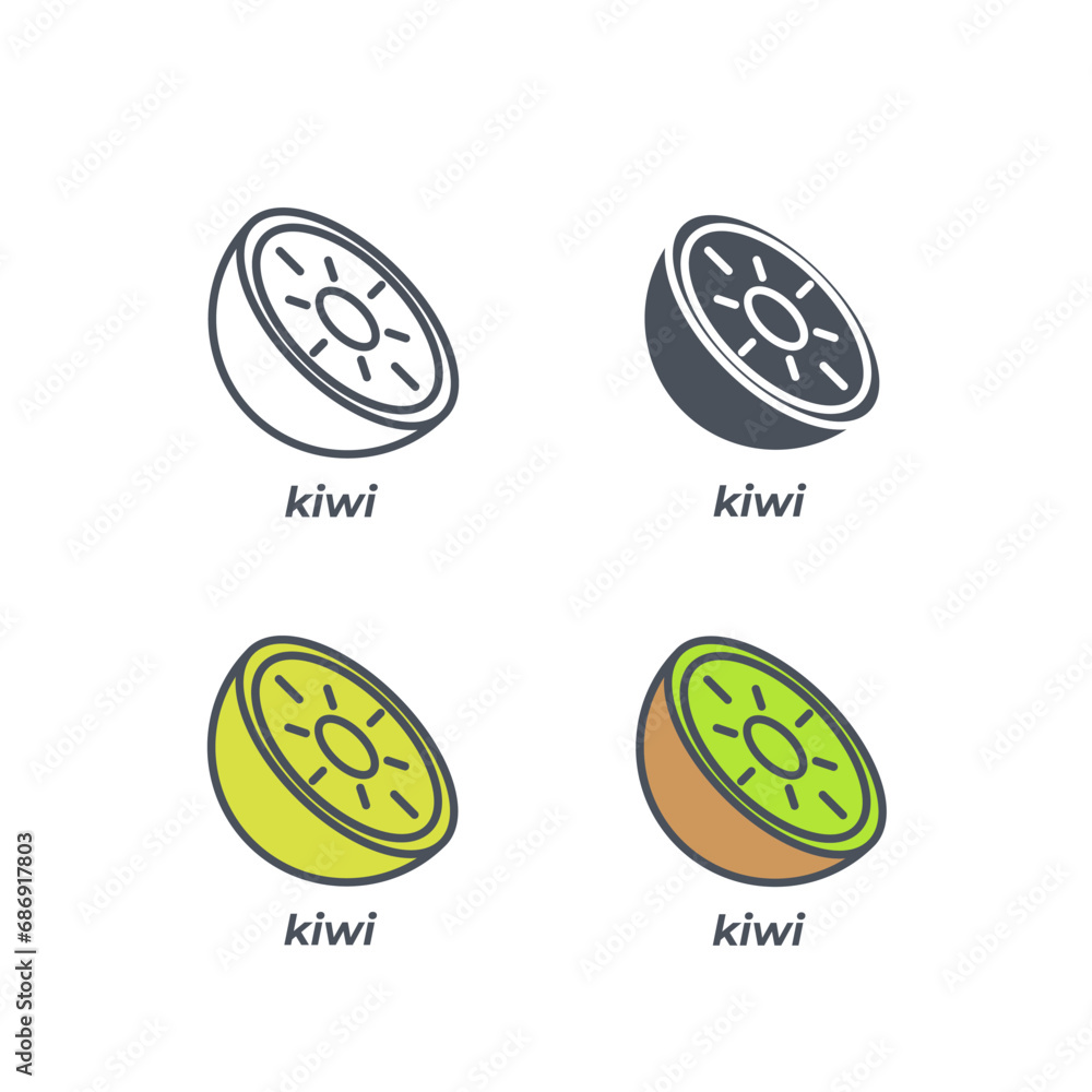 Obraz premium Vector sign of the kiwi symbol isolated on a white background. icon color editable.