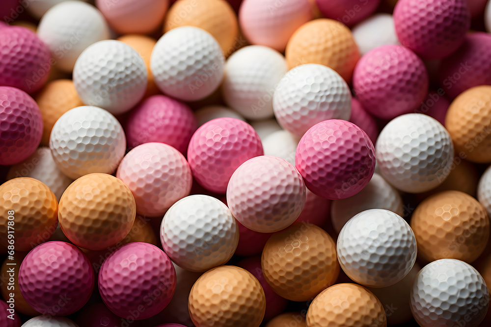Covered background of golf balls