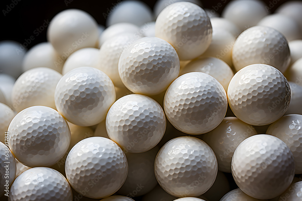 Covered background of golf balls