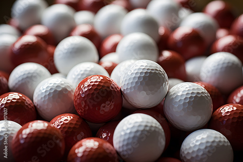 Covered background of golf balls
