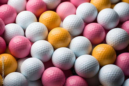 Covered background of golf balls