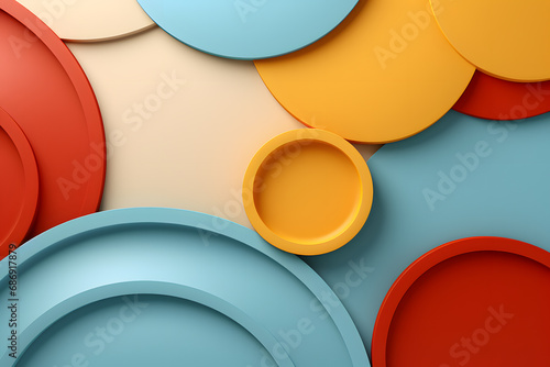 Obraz na płótnie Background with 3d style circles, vibrant colours w salonie