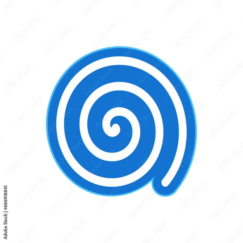 Vector black curl logo. spiral loop sign. round swirl isolated on white background Vector black curl logo. spiral loop sign. round swirl isolated on white background