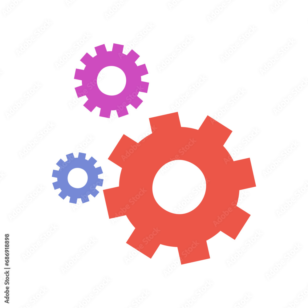 Vector gears cog wheel icon red green flat shape pictogram mechanism system cogwheel simple Vector gears cog wheel icon red green flat shape pictogram mechanism system cogwheel simple