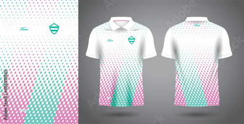 abstract soft green and pink polo sport shirt sublimation jersey template