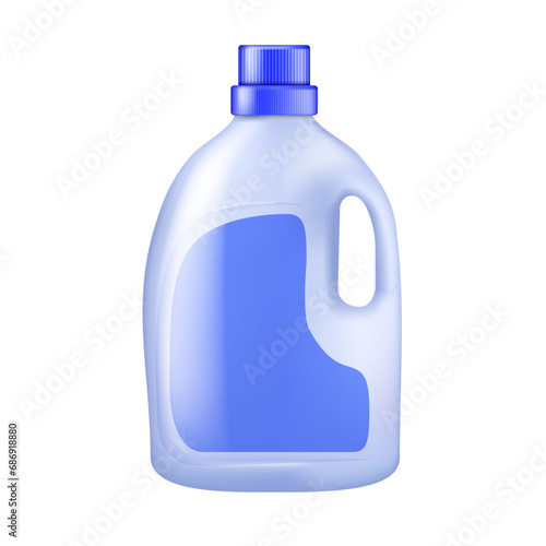 Vector bliue plastic bottle with handle mockup household detergent package design