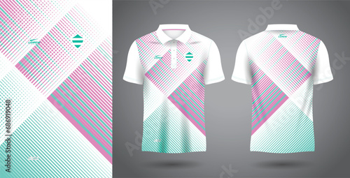 abstract soft green and pink polo sport shirt sublimation jersey template
