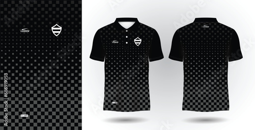 abstract black polo sport shirt sublimation jersey template