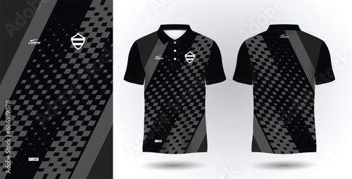 abstract black polo sport shirt sublimation jersey template