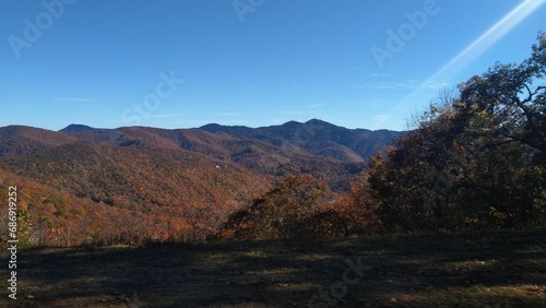 Majestic Mountains Adorned in a Breathtaking Tapestry of Hues of Autumn