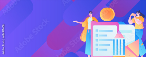 Invite friends to conduct questionnaire flat vector concept operation hand drawn illustration
