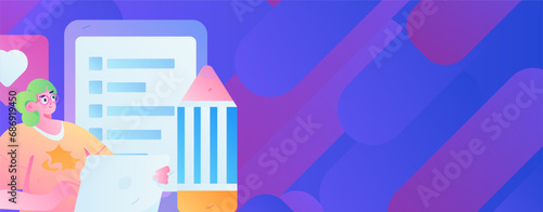 Invite friends to conduct questionnaire flat vector concept operation hand drawn illustration
