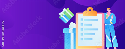 Invite friends to conduct questionnaire flat vector concept operation hand drawn illustration
