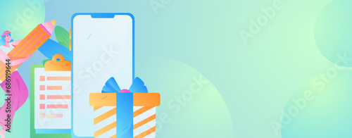 Invite friends to conduct questionnaire flat vector concept operation hand drawn illustration
