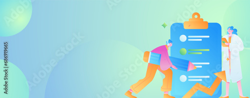 Invite friends to conduct questionnaire flat vector concept operation hand drawn illustration
