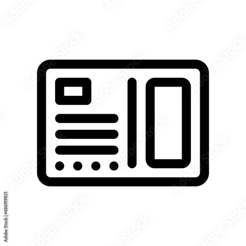 postcard line icon
